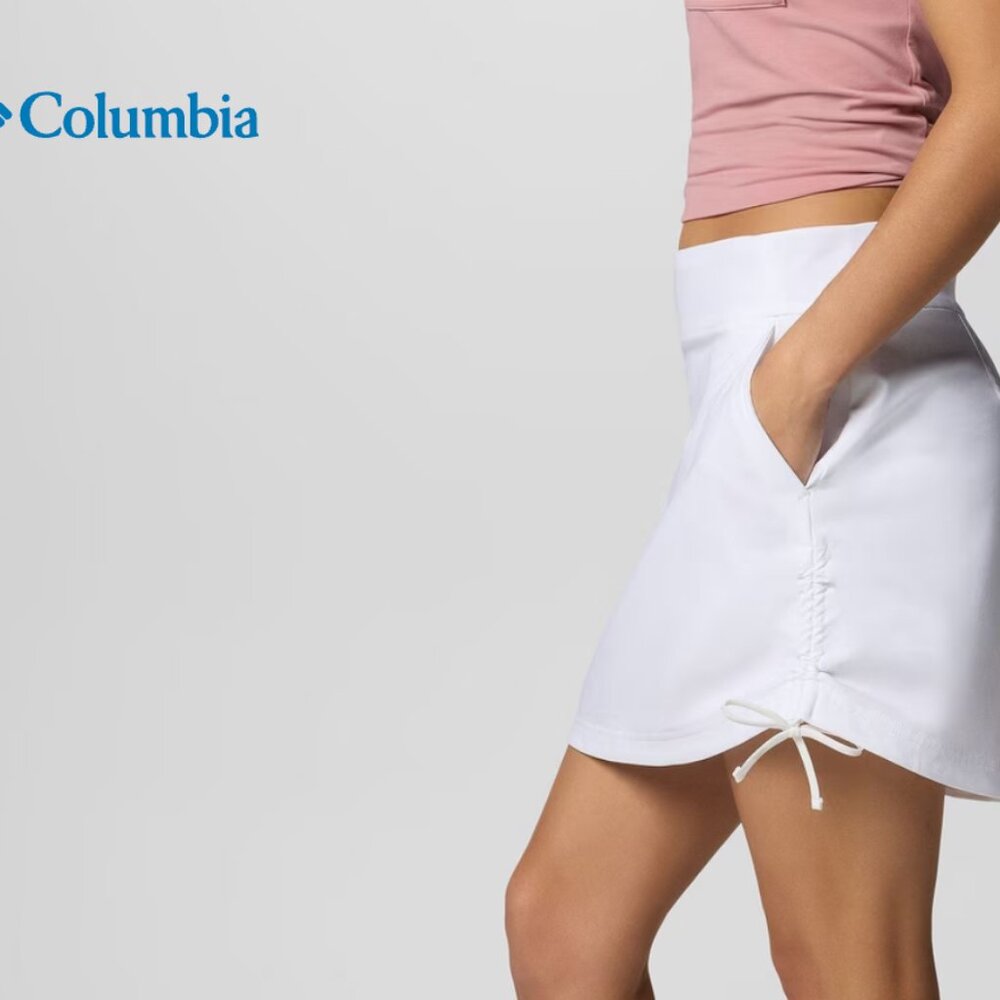 COLUMBIA Women's All Seasons™ Ruched Skort, White, Size Large, NWOT!
